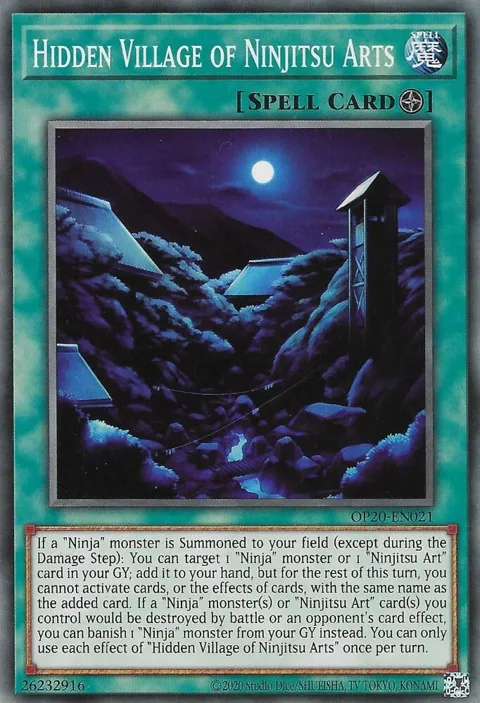 Hidden Village of Ninjitsu Arts OP20-EN021 Yu-Gi-Oh card from OTS Tournament Pack 20