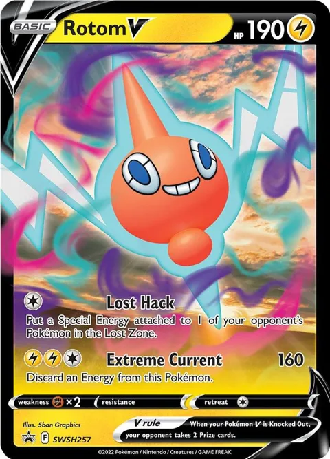 Rotom V #SWSH257 Holofoil Pokémon card from Sword & Shield Promo Cards