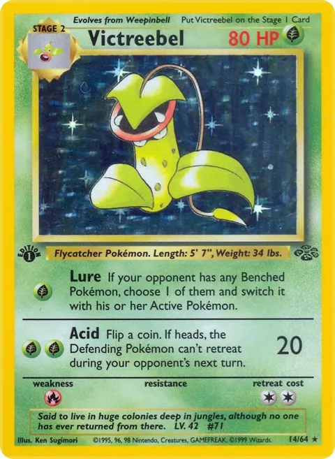 Victreebel 14 #14/64 Unlimited Holofoil Pokémon card from Jungle