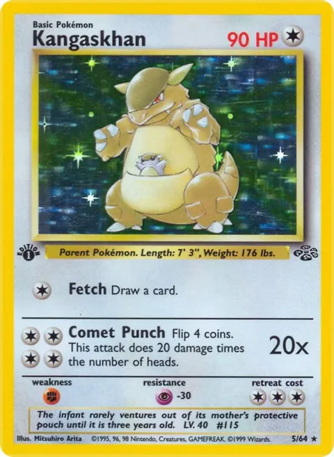 Kangaskhan 5 #05/64 Unlimited Holofoil Pokémon card from Jungle