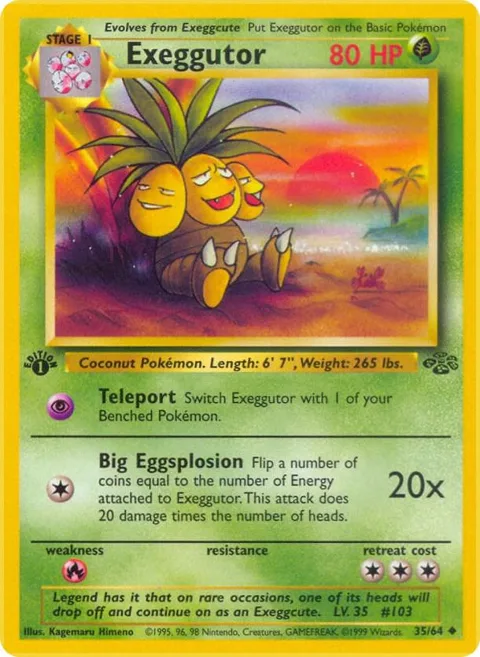 Exeggutor #35/64 1st Edition Pokémon card from Jungle