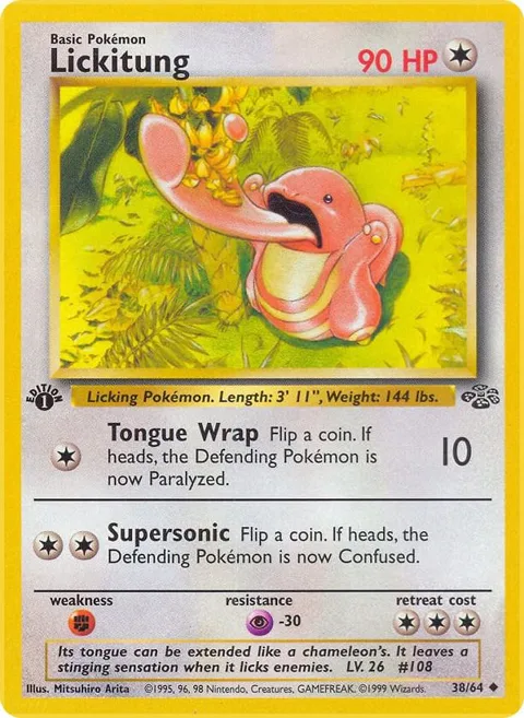 Lickitung #38/64 Unlimited Pokémon card from Jungle