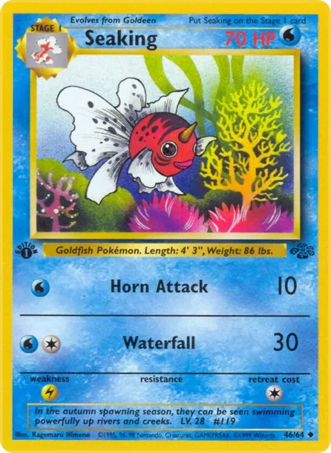 Seaking #46/64 Unlimited Pokémon card from Jungle