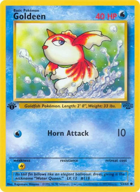 Goldeen #53/64 1st Edition Pokémon card from Jungle