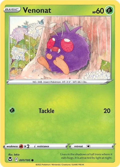 Venonat #001/195 Pokémon card from Silver Tempest