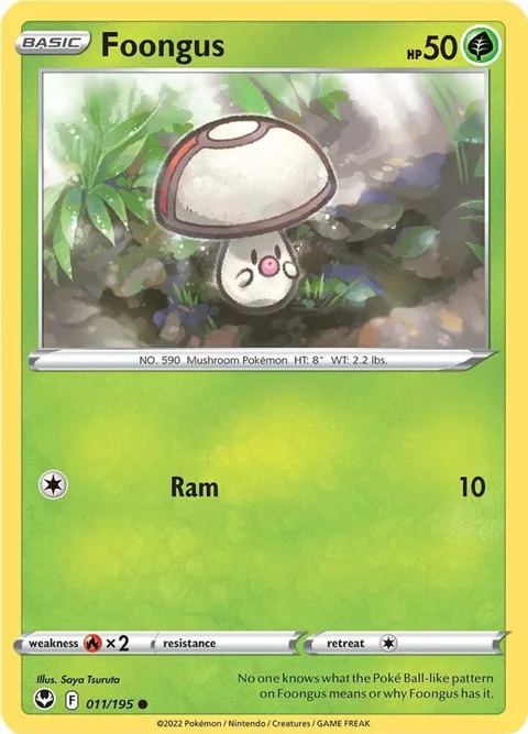 Foongus #011/195 Reverse Holofoil Pokémon card from Silver Tempest