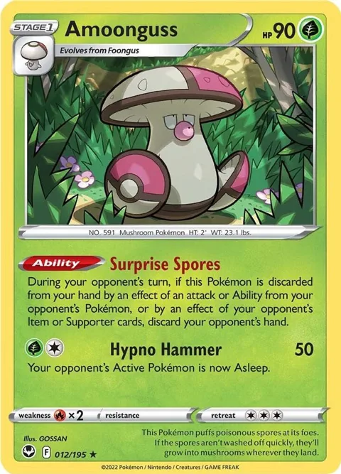 Amoonguss #012/195 Reverse Holofoil Pokémon card from Silver Tempest