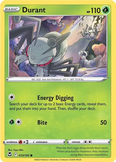 Durant #013/195 Reverse Holofoil Pokémon card from Silver Tempest