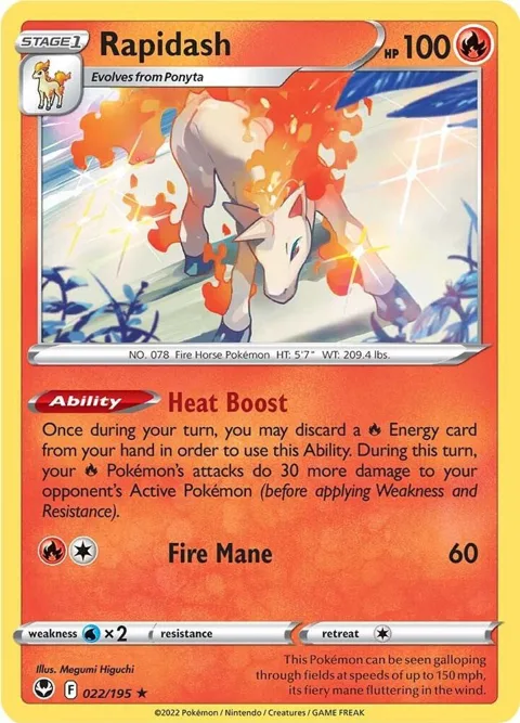 Rapidash #022/195 Holofoil Pokémon card from Silver Tempest