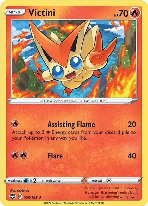 Victini #023/195 Reverse Holofoil Pokémon card from Silver Tempest