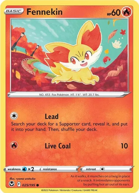 Fennekin #025/195 Pokémon card from Silver Tempest