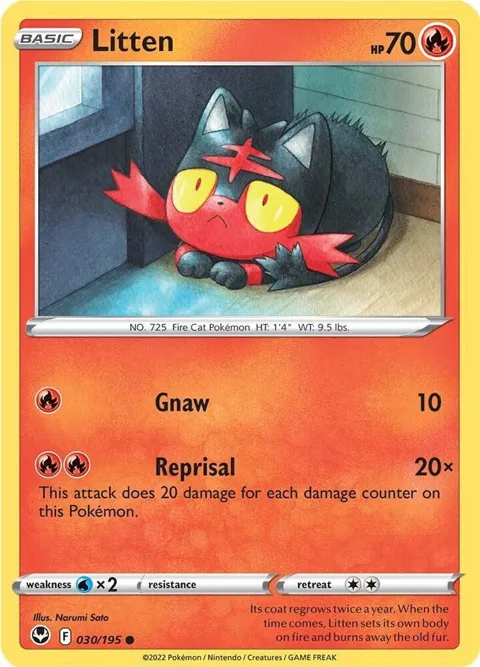 Litten #030/195 Pokémon card from Silver Tempest