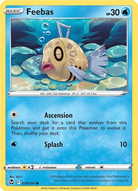 Feebas #039/195 Reverse Holofoil Pokémon card from Silver Tempest