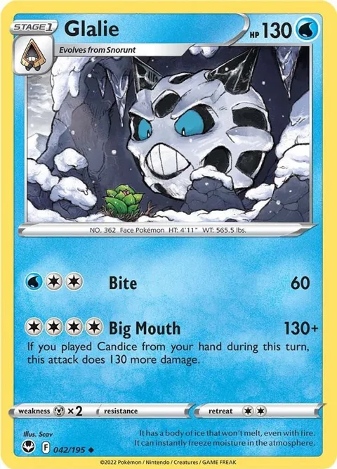 Glalie #042/195 Pokémon card from Silver Tempest