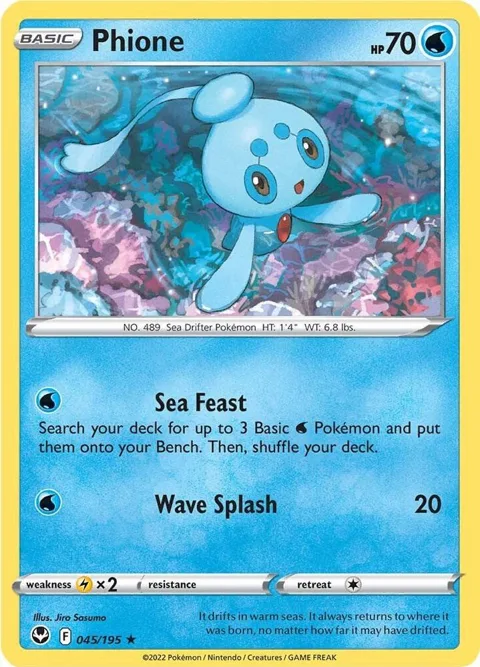 Phione #045/195 Pokémon card from Silver Tempest