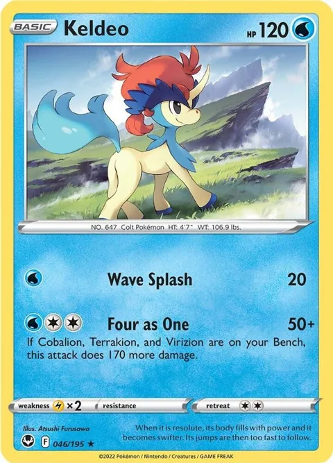 Keldeo #046/195 Reverse Holofoil Pokémon card from Silver Tempest