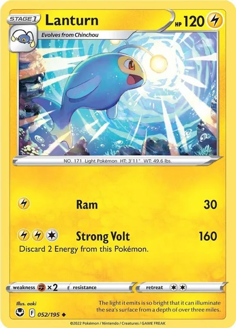 Lanturn #052/195 Pokémon card from Silver Tempest