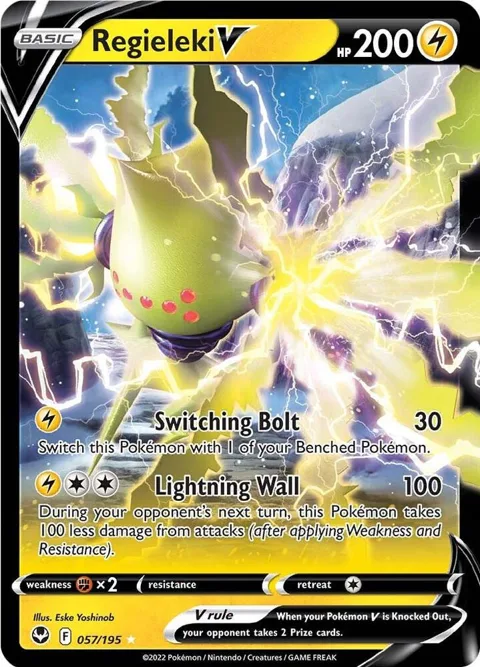Regieleki V #057/195 Holofoil Pokémon card from Silver Tempest