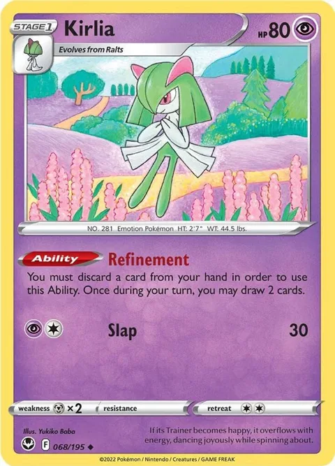 Kirlia #068/195 Reverse Holofoil Pokémon card from Silver Tempest