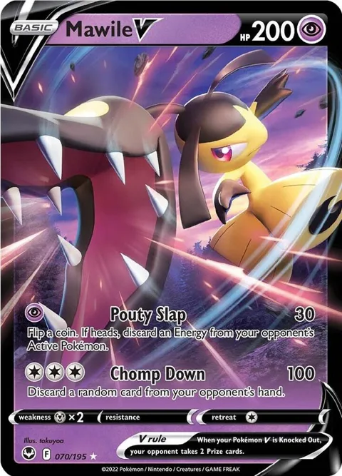 Mawile V #070/195 Holofoil Pokémon card from Silver Tempest