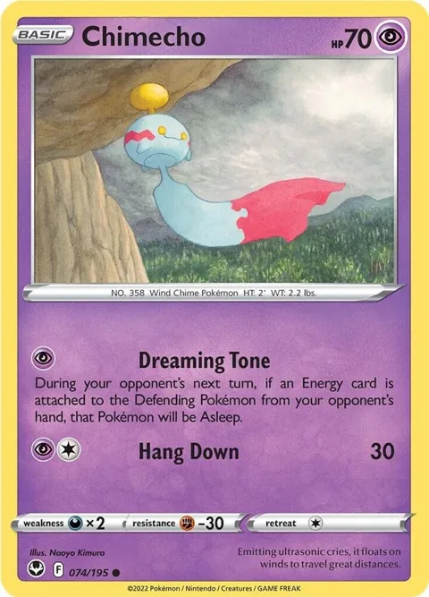 Chimecho #074/195 Reverse Holofoil Pokémon card from Silver Tempest