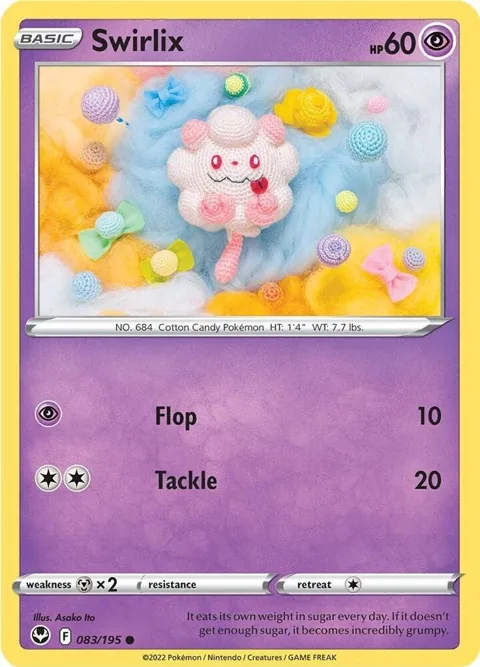 Swirlix #083/195 Pokémon card from Silver Tempest