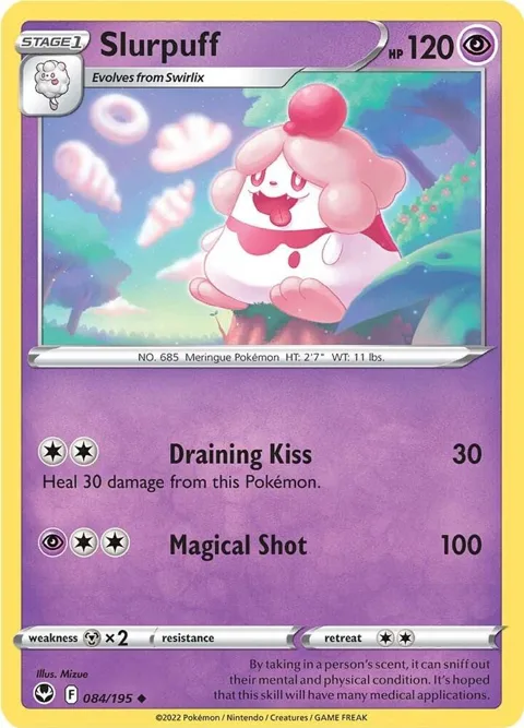 Slurpuff #084/195 Reverse Holofoil Pokémon card from Silver Tempest