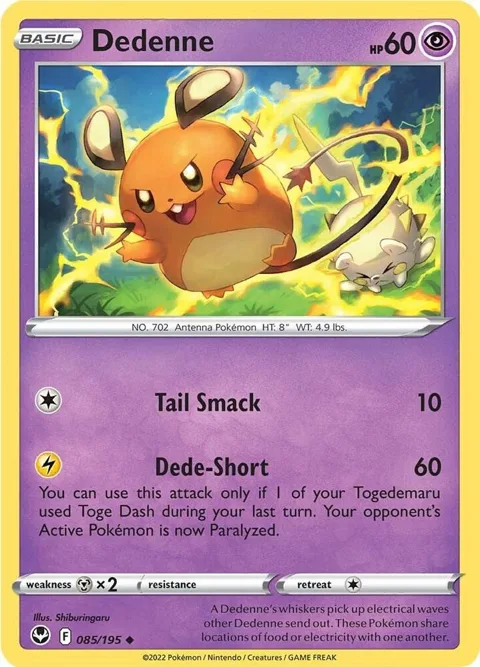 Dedenne #085/195 Reverse Holofoil Pokémon card from Silver Tempest