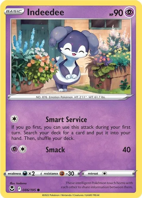 Indeedee #086/195 Pokémon card from Silver Tempest