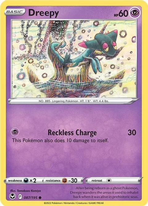 Dreepy #087/195 Pokémon card from Silver Tempest