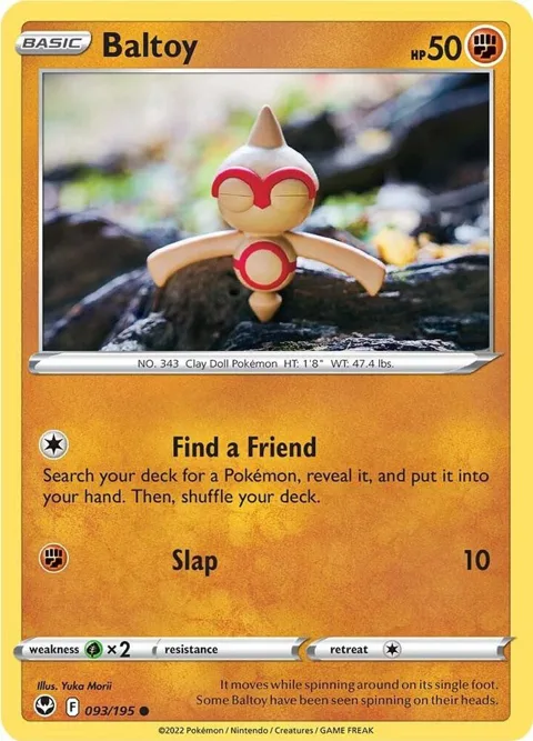 Baltoy #093/195 Reverse Holofoil Pokémon card from Silver Tempest
