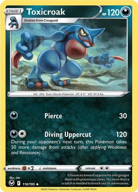 Toxicroak #110/195 Reverse Holofoil Pokémon card from Silver Tempest
