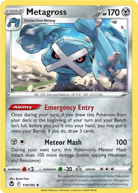 Metagross #119/195 Holofoil Pokémon card from Silver Tempest