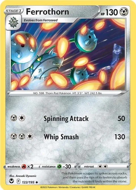 Ferrothorn #122/195 Reverse Holofoil Pokémon card from Silver Tempest