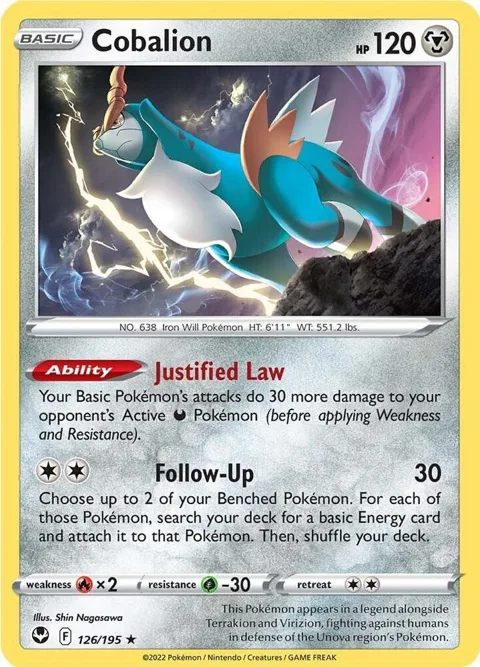 Cobalion #126/195 Pokémon card from Silver Tempest