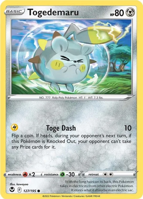 Togedemaru #127/195 Pokémon card from Silver Tempest