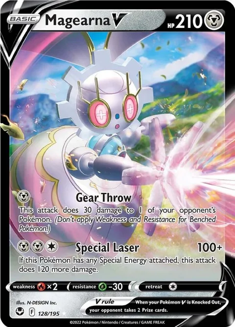 Magearna V #128/195 Holofoil Pokémon card from Silver Tempest