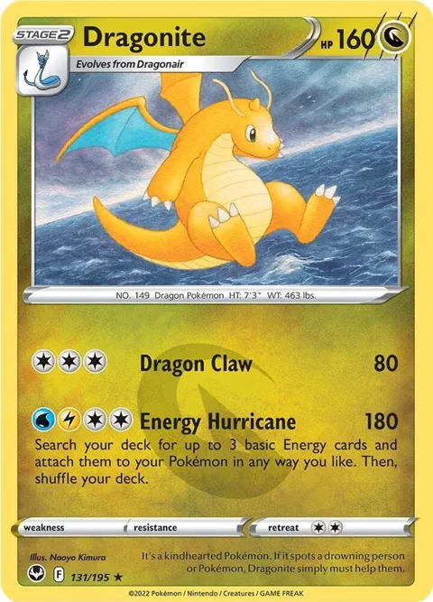 Dragonite #131/195 Holofoil Pokémon card from Silver Tempest