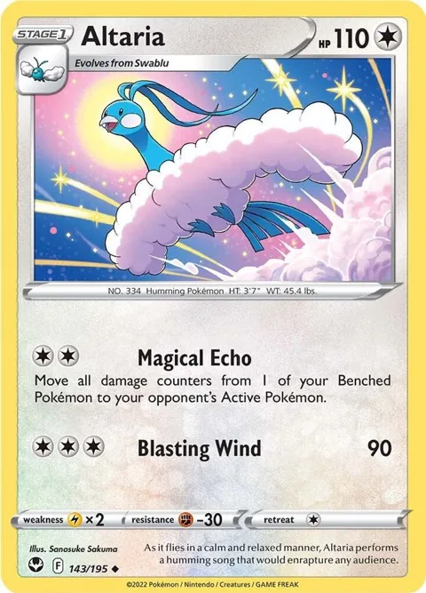 Altaria #143/195 Reverse Holofoil Pokémon card from Silver Tempest