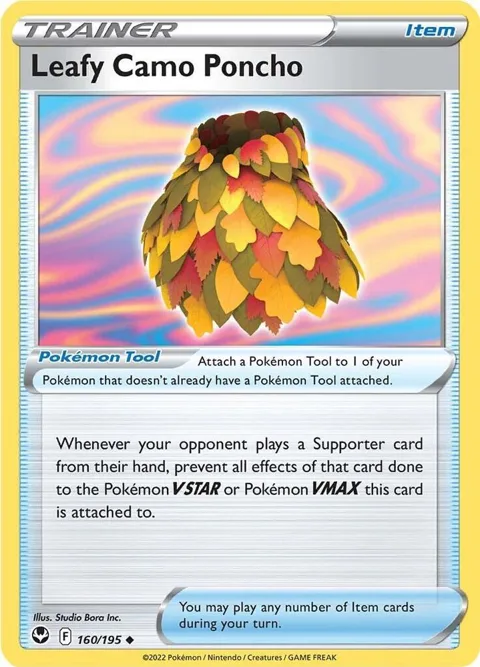 Leafy Camo Poncho #160/195 Reverse Holofoil Pokémon card from Silver Tempest