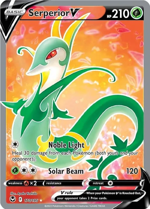 Serperior V Full Art #170/195 Holofoil Pokémon card from Silver Tempest