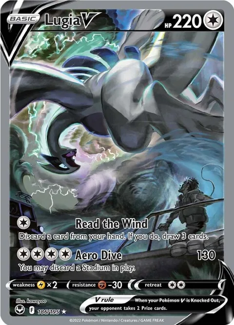 Lugia V Alt Art #186/195 Holofoil Pokémon card from Silver Tempest