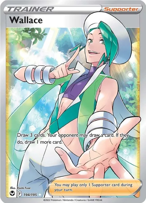 Wallace Full Art #194/195 Holofoil Pokémon card from Silver Tempest