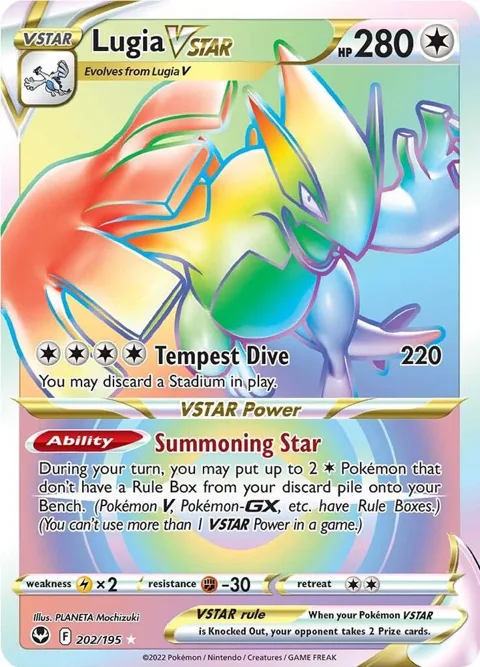 Lugia VSTAR Secret Rare 202 #202/195 Holofoil Pokémon card from Silver Tempest