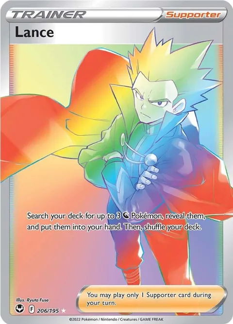 Lance Secret Rare #206/195 Holofoil Pokémon card from Silver Tempest