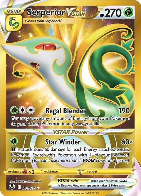 Serperior VSTAR Secret Rare 210 #210/195 Holofoil Pokémon card from Silver Tempest