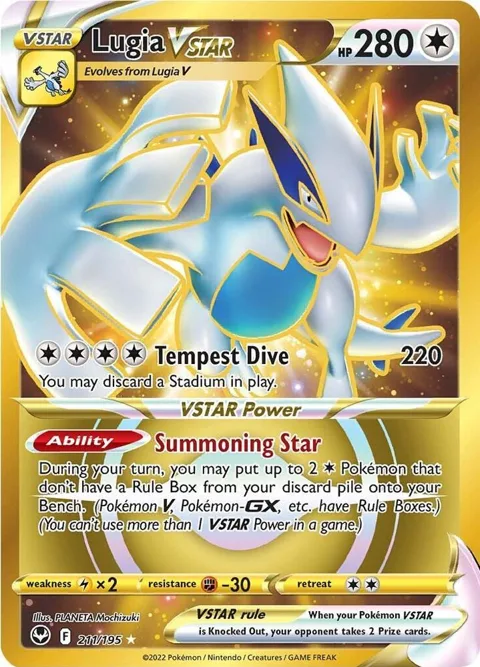 Lugia VSTAR Secret Rare 211 #211/195 Holofoil Pokémon card from Silver Tempest