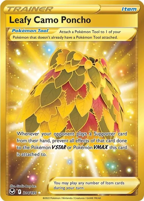 Leafy Camo Poncho Secret Rare #214/195 Holofoil Pokémon card from Silver Tempest