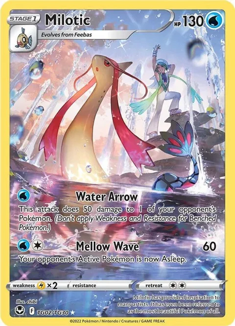 Milotic #TG02/TG30 Holofoil Pokémon card from Silver Tempest Trainer Gallery