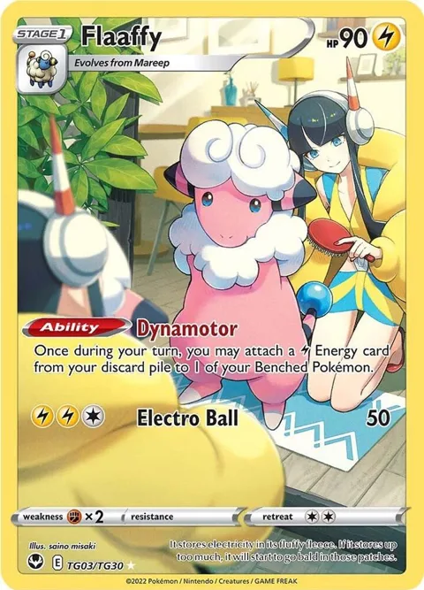 Flaaffy #TG03/TG30 Holofoil Pokémon card from Silver Tempest Trainer Gallery